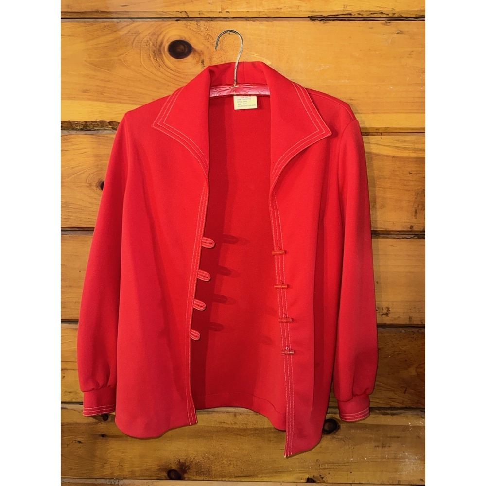 Vintage Donnkenny Blouse Women's 11/12 Button Up Classic Preppy Artsy Red
